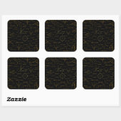 Abstract wiskunde patroon vierkante sticker (Vel)