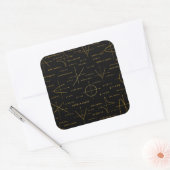 Abstract wiskunde patroon vierkante sticker (Envelop)