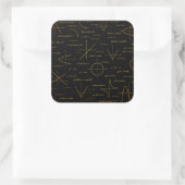 Abstract wiskunde patroon vierkante sticker (Tas)