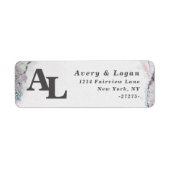 Abstract Wisteria Paars Monogram Return Address Etiket (Voorkant)