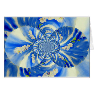 Abstract wit blauw bloemenschilderij