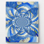 Abstract wit blauw bloemenschilderij fotoplaat (Voorkant)