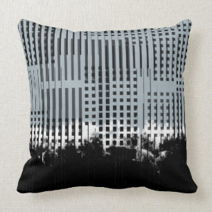 Abstract wit, Blauwgroen en zwart Stripe patroon Kussen