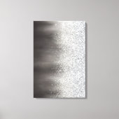 Abstract wit- en grijs modern glitter-schilderij canvas afdruk (Voorkant)