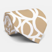 Abstract wit en Tan Line Patroon Stropdas (Opgerold)