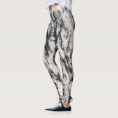 Abstract wit en zwart vlekkenpatroon leggings (Links)