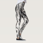 Abstract wit en zwart vlekkenpatroon leggings (Rechts)