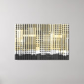 Abstract wit, geel en zwart streeppatroon canvas afdruk (Voorkant)