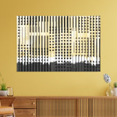 Abstract wit, geel en zwart streeppatroon canvas afdruk (Insitu (Woonkamer))