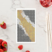 Abstract wit, grijs, Bronze, Gold  patroon Servet (Insitu)