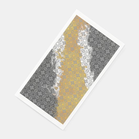 Abstract wit, grijs, Bronze, Gold  patroon Servet (Hoek)