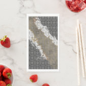 Abstract wit, grijs, Bronze, Gold  patroon Servet (Insitu)