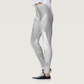 Abstract Wit & Grijs Brushstokes Ontwerp Leggings (Links)