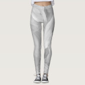 Abstract Wit & Grijs Brushstokes Ontwerp Leggings (Voorkant)