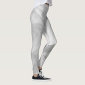 Abstract Wit & Grijs Brushstokes Ontwerp Leggings (Rechts)