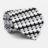 Abstract wit, grijs en zwart stropdas (Opgerold)