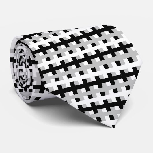 Abstract wit, grijs en zwart stropdas (Opgerold)