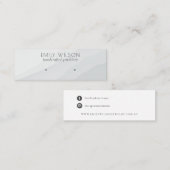 Abstract wit grijs golfstaafje met oorscherm mini visitekaartje (Voorkant / Achterkant)