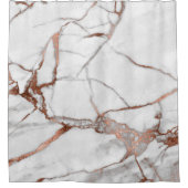 Abstract wit grijs koper Roos goud met marmer Ston Douchegordijn (Voorkant)