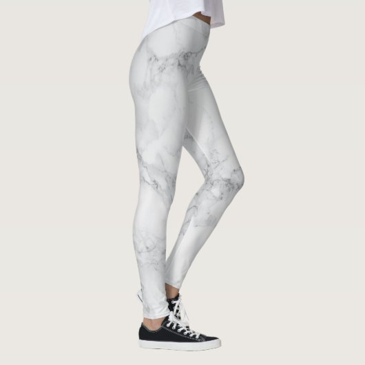 Abstract wit grijs marmermodel leggings (Rechts)