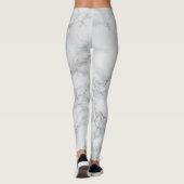 Abstract wit grijs marmermodel leggings (Achterkant)