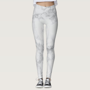 Abstract wit grijs marmermodel leggings