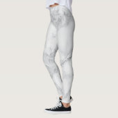 Abstract wit grijs marmermodel leggings (Links)