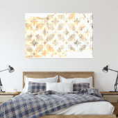 Abstract wit, grijs, Sinaasappel en blauw patroon Canvas Afdruk (Insitu (Slaapkamer))