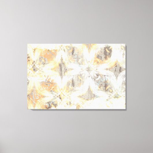 Abstract wit, grijs, Sinaasappel en blauw patroon Canvas Afdruk (Voorkant)