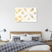 Abstract wit, grijs, Sinaasappel en blauw patroon Canvas Afdruk (Insitu (Slaapkamer))