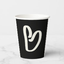 Abstract wit hart op zwart