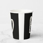 Abstract wit hart op zwart papieren bekers (Links)