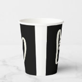 Abstract wit hart op zwart papieren bekers (Rechts)