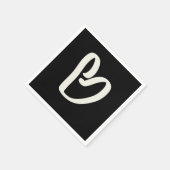 Abstract wit hart op zwart servet (Hoek)