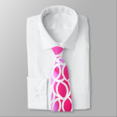 Abstract wit lijnpatroon op roze ombre stropdas (Gebonden)