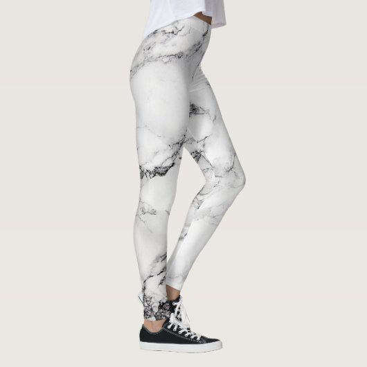 Abstract wit marmer leggings (Rechts)