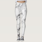 Abstract wit marmer leggings (Voorkant)