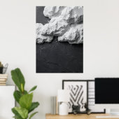 Abstract wit marmer rots sculpturale fijne kunst P Poster (Thuiskantoor)