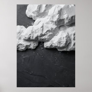 Abstract wit marmer rots sculpturale fijne kunst P Poster