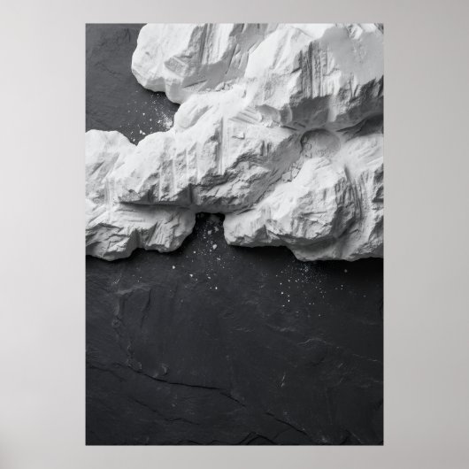 Abstract wit marmer rots sculpturale fijne kunst P Poster (Voorkant)