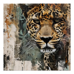 Abstract wit Oerwoud Kattenlandschap Perfect Poster