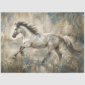 Abstract wit paard schilderij tissuepapier (Voorkant)