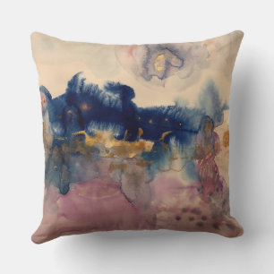 abstract with blue and pink pillow kussen