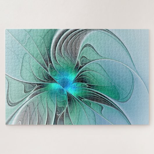 Abstract With Blue, Modern Fractal Art Legpuzzel (Horizontaal)