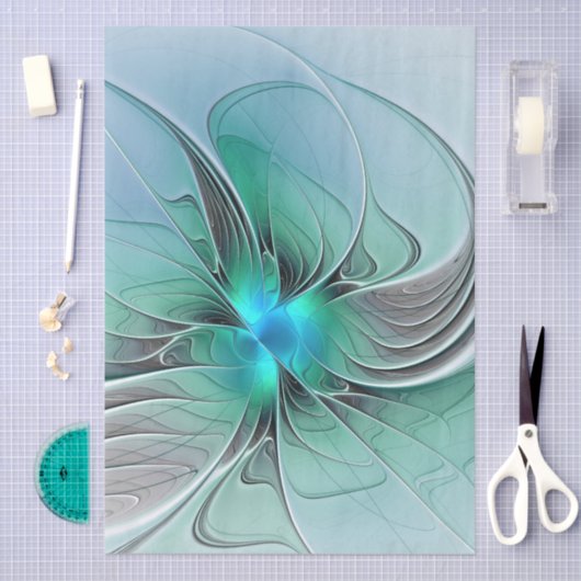 Abstract With Blue, Modern Fractal Art Tissuepapier (Craft)