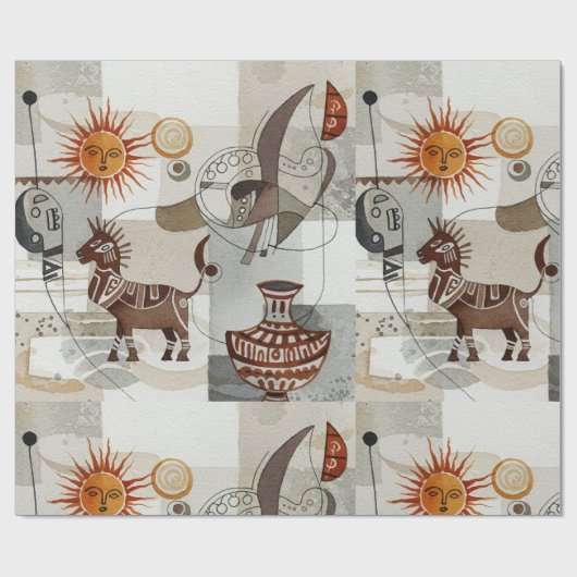 Abstract with ethnic elements cadeaupapier (Vlak)