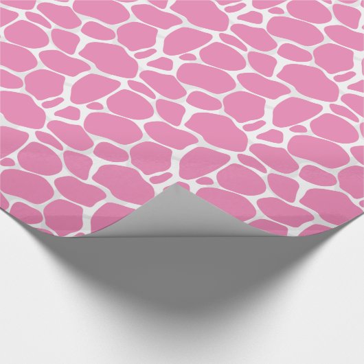 Abstract witte en roze luipaard patroon cadeaupapier (Hoek)