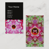 ABSTRACT WITTE RODE STAR, RUBY GEMSTONE MONOGRAM VISITEKAARTJE (Voorkant / Achterkant)