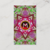 ABSTRACT WITTE RODE STAR, RUBY GEMSTONE MONOGRAM VISITEKAARTJE (Achterkant)