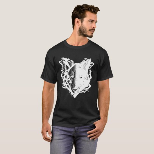 Abstract Wolf Head Geometric T-shirt (Voorkant volledig)